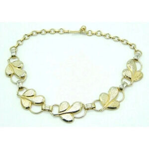 Pcraft Modernist Leaf Textured Gold Tone Choker Ne